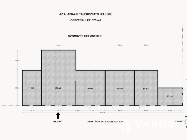 Kiadó raktárak: 27 - 375 m2 között