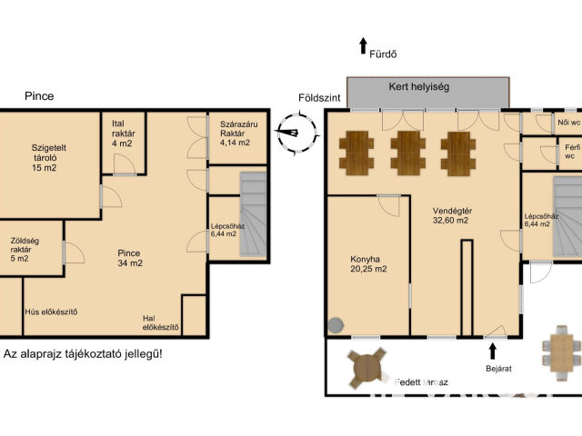 Étterem, egy Termálfürdő bejáratánál