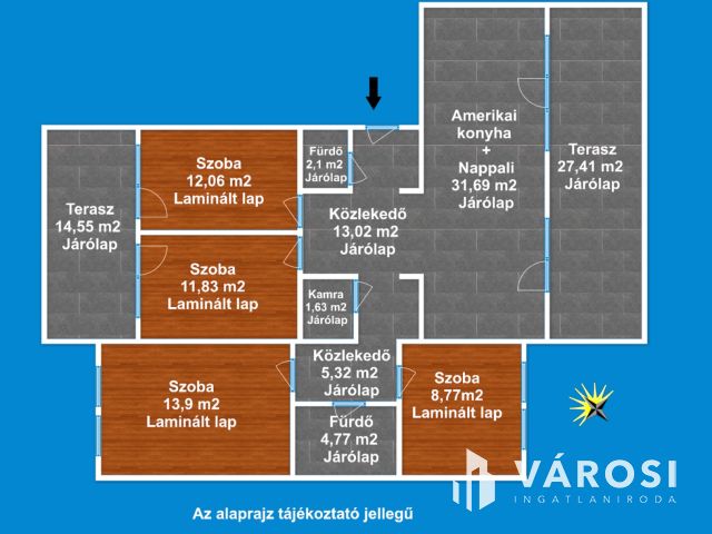 Egy dupla teraszos penthouse jellegű lakás Alsóvároson