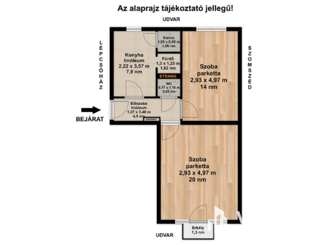 Szentháromság utcában korszerűsítendő 2 szobás lakás